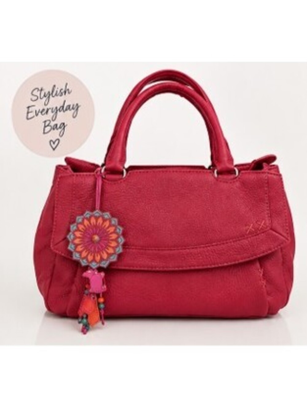 VINTAGE Radley London dark pink leather satchel handbag